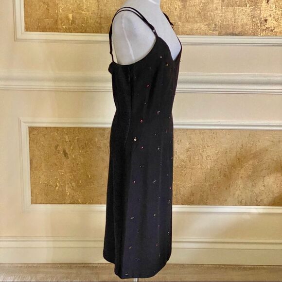 DOLCE & GABANA gray beaded wool midi dress M - Picture 4 of 16